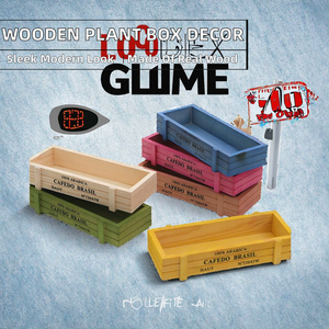 Modern Chrome Plated Pine <b>Wood</b> Decorative Desktop Plant Pots for Indoor Succulent Plant Box Home Decor - Product Image 2