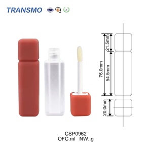 Tube carré vide pour rouge à lèvres liquide et gloss, avec applicateur, finition caoutchoutée, écologique, 5ml - Product Image 4