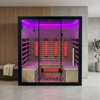 Ruang Sauna Bentuk U untuk 4 Orang dengan Pemanas Spektrum Penuh dan Terapi Cahaya Merah Inframerah Jauh