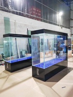 Aquarium en verre noir sur mesure, dernier design, prix de gros, lampe d'aquarium, décorations pour la maison