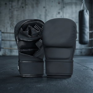 Guantes de Boxeo BST con Correa Larga para la Muñeca, Cierre de Velcro, Interior de Algodón y Gel, Medios Dedos Descubiertos, para Hombres y Mujeres - Equipo de Protección para Artes Marciales - Product Image 2