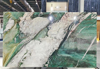 Dalles de quartzite vertes Cristallo Fuchsite de qualité brésilienne Grande dalle polie pour comptoirs et dessus de table Garantie 1 an