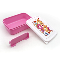 Boîtes à lunch bento roses drôles pour enfants grande taille 4 compartiments détachables joint scolaire boîte à bento enfant