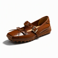 Chaussures Mary Jane en cuir véritable de haute qualité, style mode, avec nœud, talon bas, confortables pour la marche, fabrication OEM ODM
