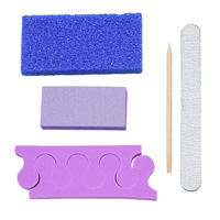 Juego de Pedicura Profesional Desechable de 5 Piezas en Color Azul, Juego de Herramientas para Uñas 5 en 1, Venta al por Mayor