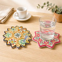 Sous-verres en céramique 3D personnalisés en relief, absorbants, en pierre, avec support en liège, pour la décoration intérieure, cadeau, vente en gros