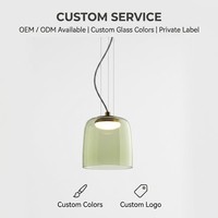 Lámpara Colgante LED de Vidrio Transparente Verde Claro con Base de Hierro, Estilo Moderno para Comedor, Dormitorio, Decoración de Interiores