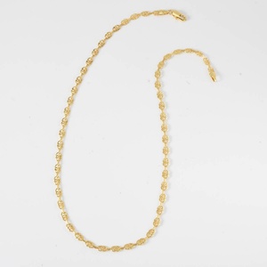 Chaînes en laiton à boucle géométrique ajourée 750, style français et italien, pour le commerce international transfrontalier, plaqué or, pour femme, en stock - Product Image 3