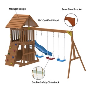 Playhouse vườn bằng gỗ leo khung sân chơi trẻ em sân sau bằng gỗ ngoài trời trượt trẻ em <span class=keywords><strong>Swing</strong></span> Set - Product Image 2