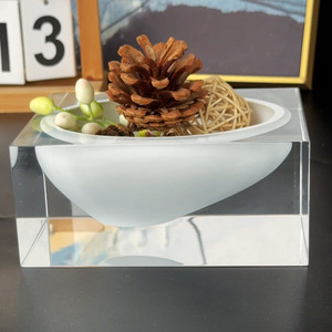 Vase de bureau en acrylique, décoration de table rectangulaire éclairée, pour fournitures de bureau, cadeau - Product Image 2