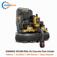 Machine à poncer les sols XUANHUA XH1580, 1560 mm, 18,5 kW x 2, télécommande, fréquence variable, meuleuse à béton, 1200 kg