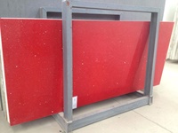 Dalles de sol en pierre artificielle BOTON STONE, finition polie, rouge, dalle de quartz rouge étincelante