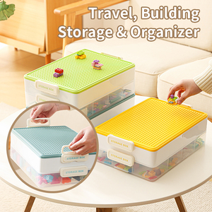 Boîte de <span class=keywords><strong>rangement</strong></span> pour jouets en plastique PP au design moderne et créatif, grande taille, pour le tri des blocs de construction <span class=keywords><strong>Lego</strong></span>, avec petits compartiments pour jouets - Product Image 5