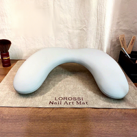 Coussin de main pliable en forme de U pour nail art, en cuir souple, avec écran UV LED, confortable et anti-fatigue