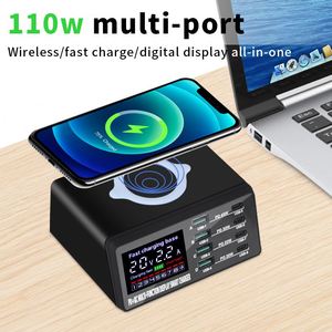 Station de charge <span class=keywords><strong>électrique</strong></span> JEDI 110w 8 ports pour ordinateur portable QC3.0 PD multi-USB avec chargeur <span class=keywords><strong>sans</strong></span> fil multiport - Product Image 3