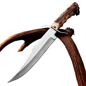 Handmade Damascus Steel Bowie <b>Knife</b> with <b>Bone</b> <b>Handle</b> and Leather Sheath Outdoor <b>Knife</b> Wholesale Rate Bowie <b>Knives</b> - Product Image 1