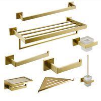 Ensemble d'accessoires de salle de bain en acier inoxydable SUS304 de haute qualité noir mat usine moderne 5 pièces pour hôtel matériel de salle de bain brossé