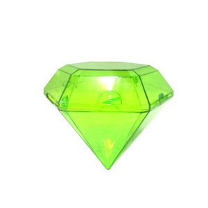 Diamond Shaped <b>Storage</b> Jar Transparent Green Plastic <b>Lid</b> For Candy Or Condiments Rectangle Shape <b>With</b> Cover - Product Image 5