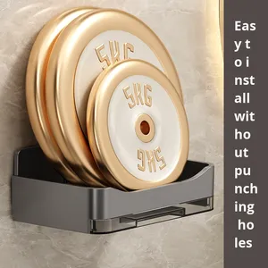 Modern No-Drill Soap Dish No Drilling Wall Mounted Layer Soap Holder Soap Sponge Dish Bathroom Accessories - Product Image 4