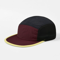 Casquette de baseball en maille 5 panneaux personnalisable avec logo, respirante, imperméable, en nylon, à fermeture snapback pour le sport, les activités de plein air, les fêtes, les voyages et la mode.