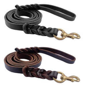 Sangle d'entraînement <span class=keywords><strong>pour</strong></span> <span class=keywords><strong>chien</strong></span> tressée en <span class=keywords><strong>cuir</strong></span> véritable <span class=keywords><strong>pour</strong></span> berger allemand - Product Image 5
