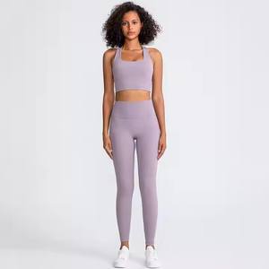 Set Reggiseno Sportivo e Leggings da Palestra per Donna, 21 Colori Solidi, Taglie Forti, Motivo a Quadri, Abbigliamento Traspirante per <span class=keywords><strong>Fitness</strong></span>, Allenamento e Yoga - Product Image 4