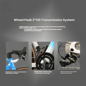 Bicicleta de Carretera WXW S600 para Adultos, Cuadro de Fibra de Carbono, Horquilla con Suspensión, 24 Velocidades, Neumáticos Gruesos 700*28C, Freno Hidráulico, Gran Agarre, Carbono - Product Image 4