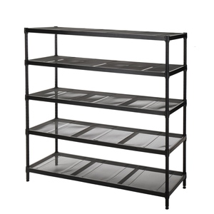 Simple home <b>shoe</b> <b>rack</b> Multi Five Tier Metal Storage <b>Rack</b> Industrial Garage Shelving Unit Standing Type Carbon Steel Mesh Design - Product Image 1