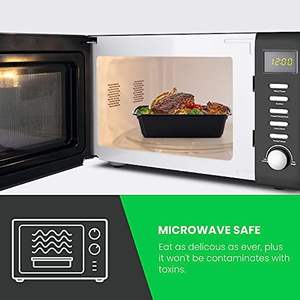 Boîte à lunch bento robuste, biodégradable, jetable, thermoformée en PP, 8x8 pouces, 3 compartiments, qualité alimentaire, pour préparation de repas - Product Image 3