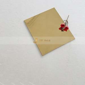 Manufactured Gold Plated <b>Mirror</b> Stainless Steel <b>Sheet</b> Wall Decoration 304 Gold Stainless Steel <b>Sheet</b> - Product Image 1