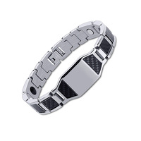 Logo personnalisé à la mode santé aimant ion négatif en acier inoxydable étanche prêt à l'emploi bijoux bracelet en gros pour unisexe