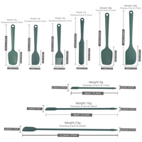 9 pièces spatule en caoutchouc de qualité alimentaire mise à niveau poignée forte Gadgets accessoires de cuisine spatule en silicone pour batterie de cuisine antiadhésive