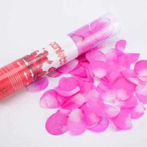 مدفع قصاصات ورقية للأعراس والحفلات، ألعاب نارية صغيرة بلون أحمر، 30 سم، شكل زهور - Product Image 2