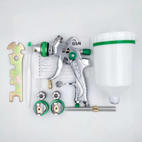Set Pistol Semprot Pneumatik HVLP 3 Nozel (1.4/1.7/2.0mm) 600cc dengan Wadah Gravitasi untuk Industri Otomotif, Pertukangan Kayu, DIY, dan Pengecatan Rumah