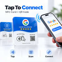 Plaque personnalisée en acrylique NFC pour avis Google avec code QR – Panneau « Tappez pour laisser un avis » pour comptoirs de magasin, tables de restaurant et bureaux de salon