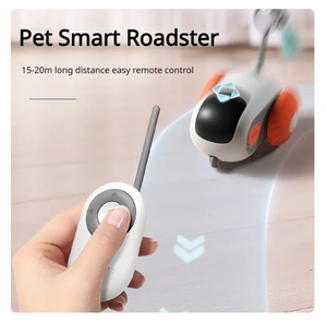 Hot <strong>Selling</strong> Pet Supplies Intelligent Self Boredom Smart Interactive Remote Control Electric Sports Car <strong>Cat</strong> <strong>Toy</strong> With Feathers - Product Image 2