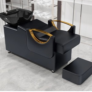 Poltrona da Salone di Bellezza Stile Moderno <span class=keywords><strong>con</strong></span> Lavatesta Reclinabile per Lavaggio Thai, <span class=keywords><strong>Lavabo</strong></span> in Ceramica e Lettino Integrato - Product Image 3