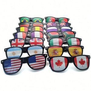 Lunettes de supporter rétro en plastique personnalisées Coupe du Monde de Football, sérigraphiées avec logo personnalisé, pour fêtes sportives, Fête des supporters 2026 - Product Image 1