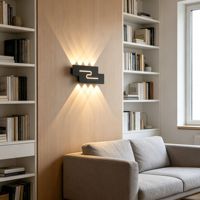 Apliques de Pared LED Minimalistas de Diseño Moderno, Lámpara de Pared de Proyección de Sombra de Aluminio para Sala de Estar y Dormitorio