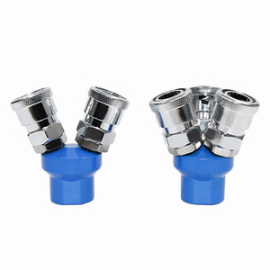 Raccord rapide pneumatique Wentai SMV, connecteur rond duo autobloquant en fer chromé, accessoire pneumatique - Product Image 1