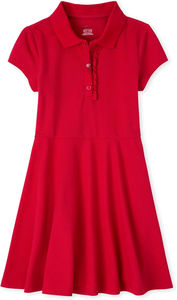 Vestido Polo de manga corta con volantes para niñas de la tela de punto Children's Place - Product Image 6