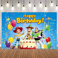 Promotion Toy Story toile de fond dessin animé numérique imprimé Toy Story décorations de fête bannière toile de fond pour enfants garçon joyeux anniversaire