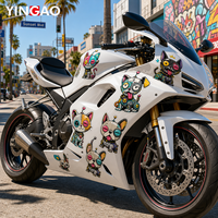 Autocollants personnalisés pour motos robotisées Cyberpunk, imperméables, résistants aux UV, adhésifs en PVC découpés, autocollants de dessin animé pour skateboards