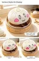 Nouvel Arrivage : Grande Peluche Mignonne en Forme de Boulette Vapeur, Douce et Réaliste, pour la Décoration de la Maison