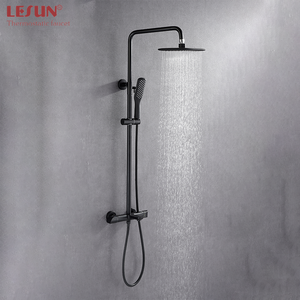 LESUN Douche de plafond carrée noire, pomme de douche, <span class=keywords><strong>kit</strong></span> de douche pour salle de bain - Product Image 2