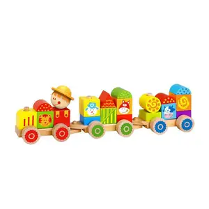 प्रतिस्पर्धी मूल्य लकड़ी Stacking ट्रेन-खेत खिलौना