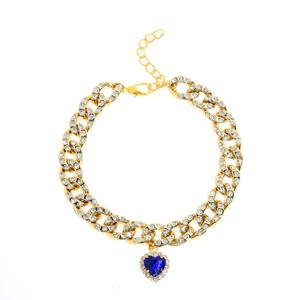 Collier de luxe élégant personnalisé pour chat et chien avec chaîne dorée et décoration en cristal - Product Image 5