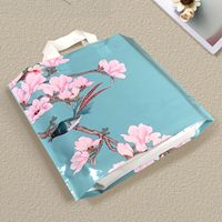 Sacs de courses en LDPE personnalisés YC Factory avec imprimé fleur de magnolia et oiseau, poignée souple brillante, sacs en plastique personnalisés pour cadeaux