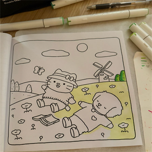 <span class=keywords><strong>Livre</strong></span> de coloriage personnalisé pour enfants, reliure parfaite, couverture souple, <span class=keywords><strong>livre</strong></span> de coloriage <span class=keywords><strong>aquarelle</strong></span> Kawaii pour tout-petits, service d'impression - Product Image 2