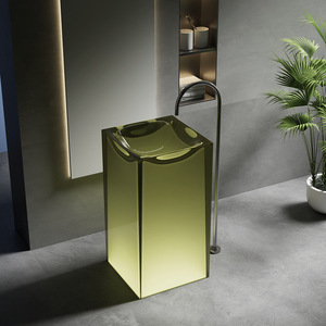 Design moderno in resina trasparente e cristallina <span class=keywords><strong>vasca</strong></span> <span class=keywords><strong>da</strong></span> <span class=keywords><strong>bagno</strong></span> in pietra acrilica trasparente lavabo ovale Freestanding lavabo - Product Image 4